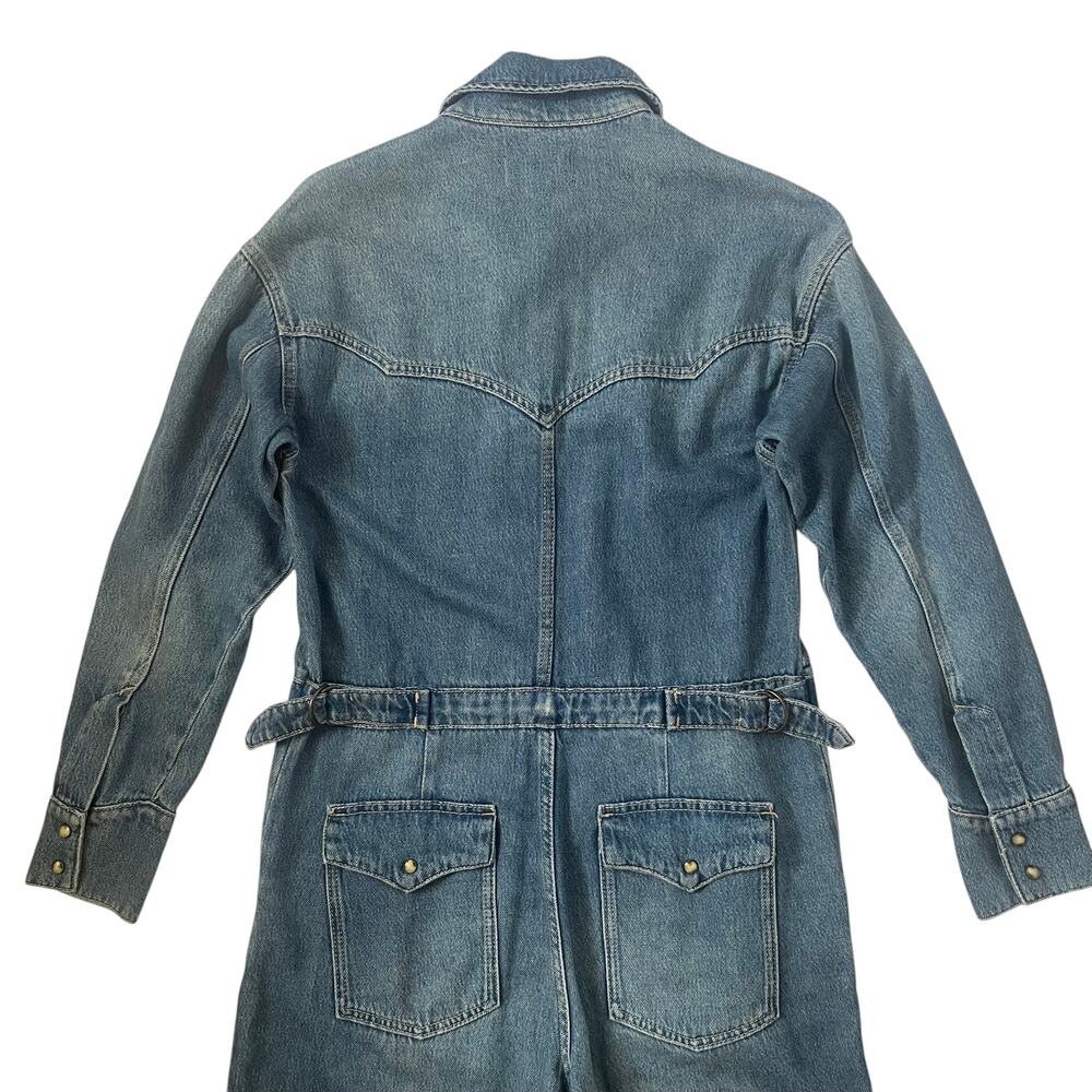 Free People We The Free Townes Denim Jumpsuit - Coverall - Blue - Size XS - Picture 7 of 12